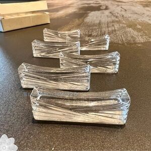 Spoon Rest also for Chopsticks, Forks, Crystal Set of 6